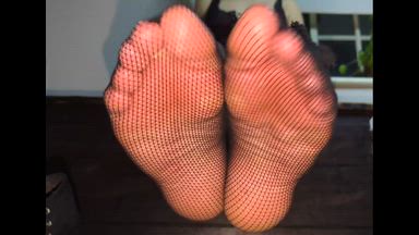 My feet in fishnets for 10 seconds
