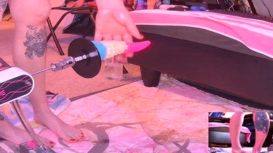 4 LARGE TOYS VS 1 SISSY PUSSY