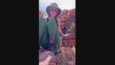 outdoor masturbating using a vibe