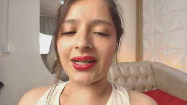 Sending kisses and showing boobs