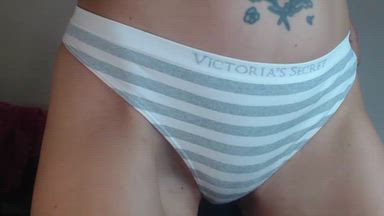 Grey Strip Panty Tease N Play