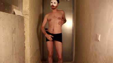 Naked Masturbation at the Staircase