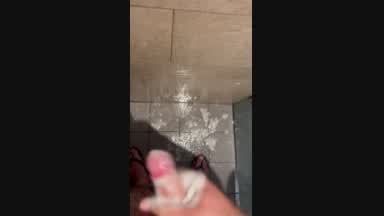 Soapy shower wank