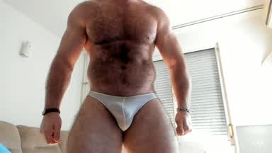 showing of my big hairy muscles
