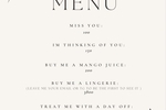 Offline Menu - Angela. Ill be bac online august 8th at 2 pm GMT-5
