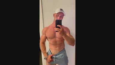 Sweaty post workout flex