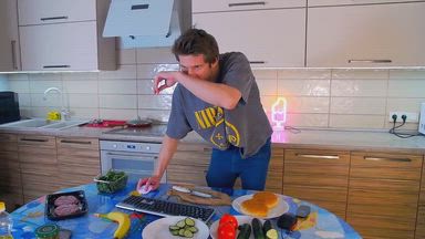 undressing sexy in the kitchen