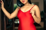 Fire girl in red dress