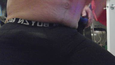 Rubbing my bulge in spandex