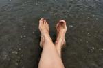 my feet in the sea and sand 🏖️