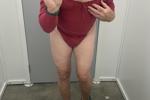 Trying on in women's department