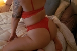beautiful wife in red