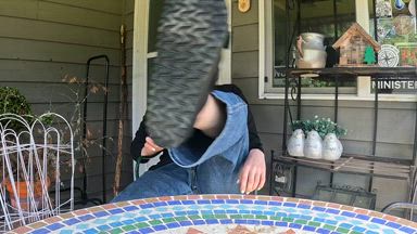 dimples-sama — Boy shows off his dirty soles
