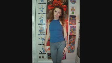 Squirting in my grey leggings