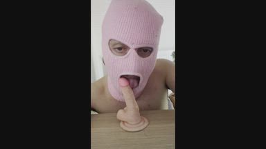 Sucking my dildo