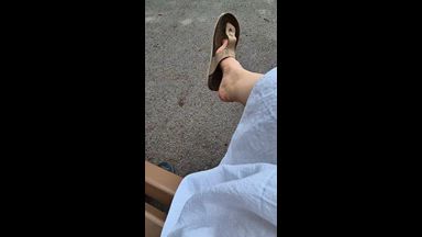 teasing u with my feet wearing the flip flops