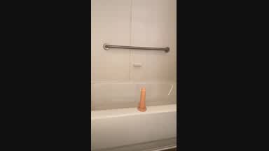 Dildo fuck on tub