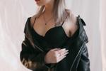 lady with a leather jacket