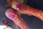 Chrome Pink Heels w/ Neon Pink Fishnets