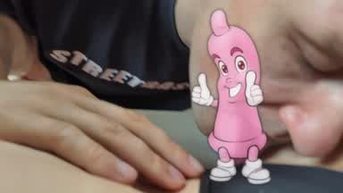 Condom Teaser! My lover licks my thighs and pussy