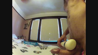 schooldayz โ Cum on towel with Magic Wand