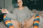 Fun in rainbow knee highs (FC+)