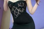 Black lingerie posing and teasing