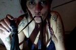 Playing with whip and going to take a bath