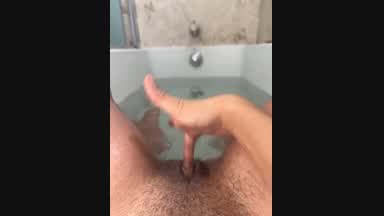 Fucking my pussy in the bathtub