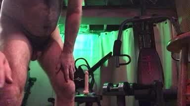 Riding dildo for first time