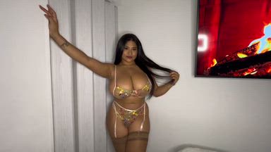 Curvy Latina getting fucked in lingerie