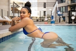 Wet blue bikini set