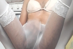 Pantyhose in cock cum