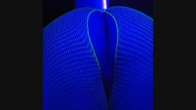 Ass in neon web suit