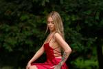 Wearing my dress and nothing more