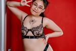 Sexy Asian in red room