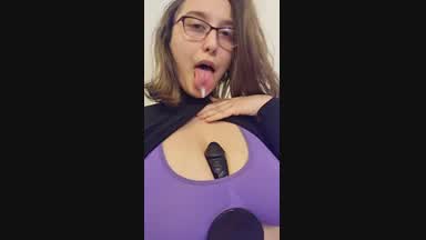My big boobs loving my big black toy