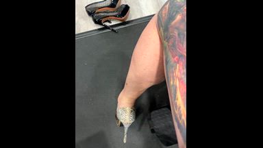 Up close calves in heels