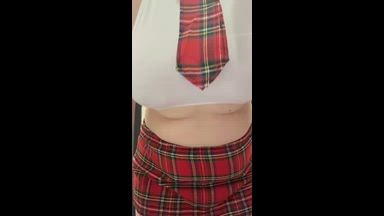 hot dance in a schoolgirl costume