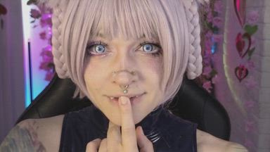 Sweet anime girl eats you with ketchup
