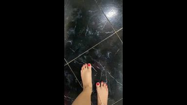 Walking and showing my feet