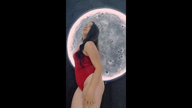 The moon shines brightly