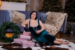 near the Christmas tree