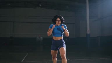 Brainy face, brawny body