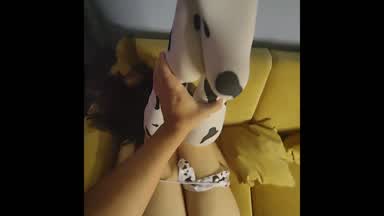 Sex with a neighbor in a cow costume