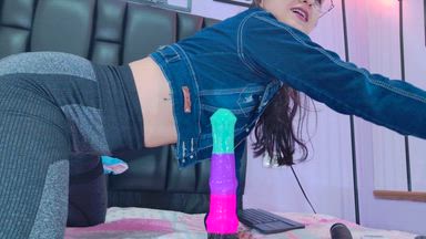 riding my new dildo