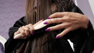 Combed wet hair