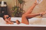 playing in the bathtub