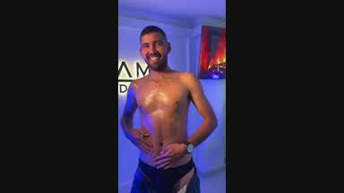 M sexy body bathed in oil