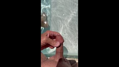 Naked in pool